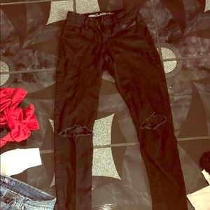 Super Stretch Hugh Rise Black Skinny Jeans